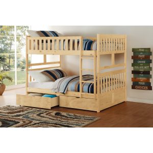 B2043 Full/Full Bunk Bed with Storage Boxes