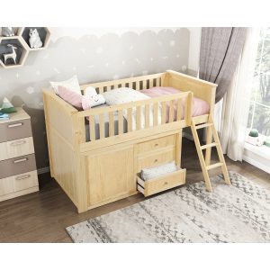 B2043 Low Loft Bunk with Dresser