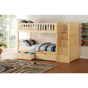 B2043 Twin/Twin Step Bunk Bed with Storage Boxes