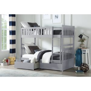 B2063 Twin/Twin Bunk Bed with Storage Boxes