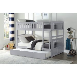 B2063 Full/Full Bunk Bed with Twin Trundle