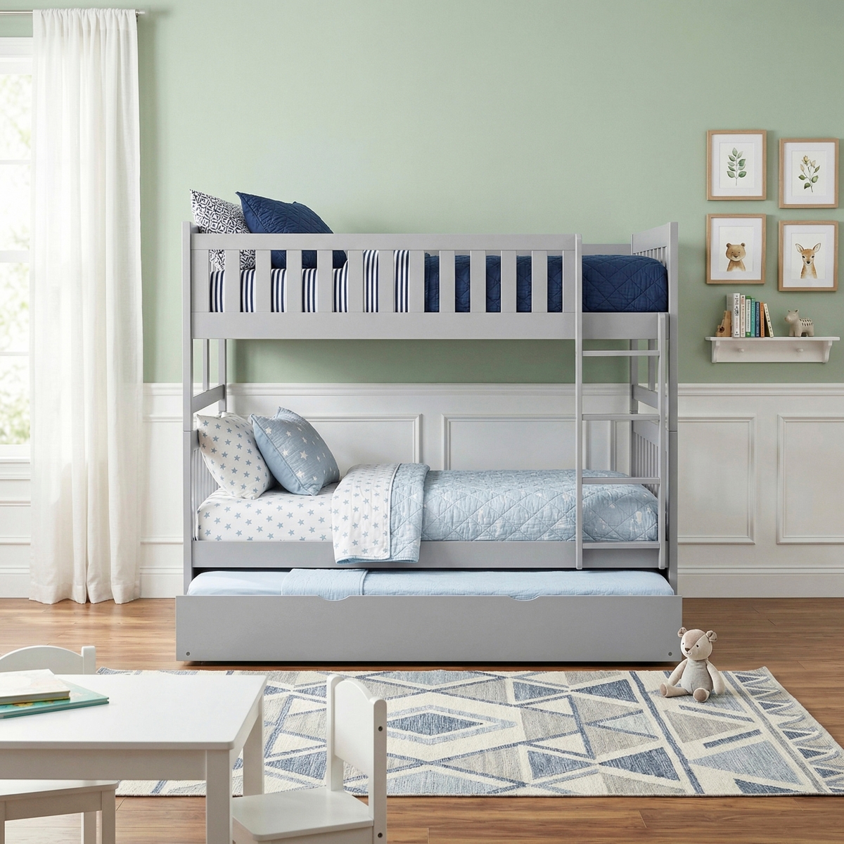B2063 Full/Full Bunk Bed with Twin Trundle - view 2