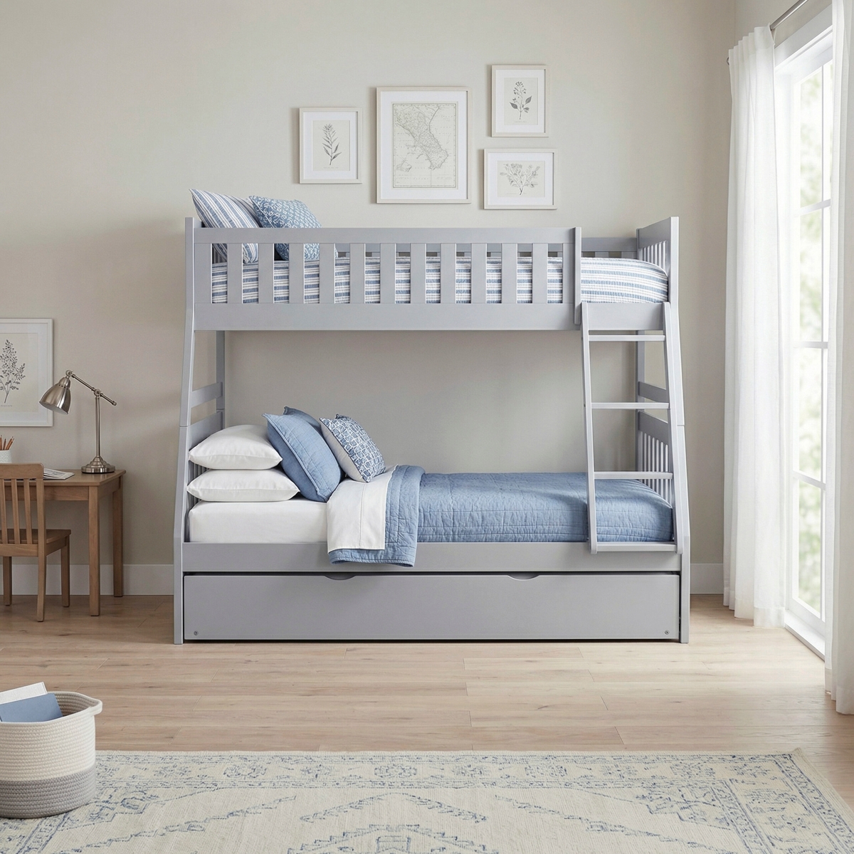 B2063 Twin/Full Bunk Bed with Twin Trundle - view 2